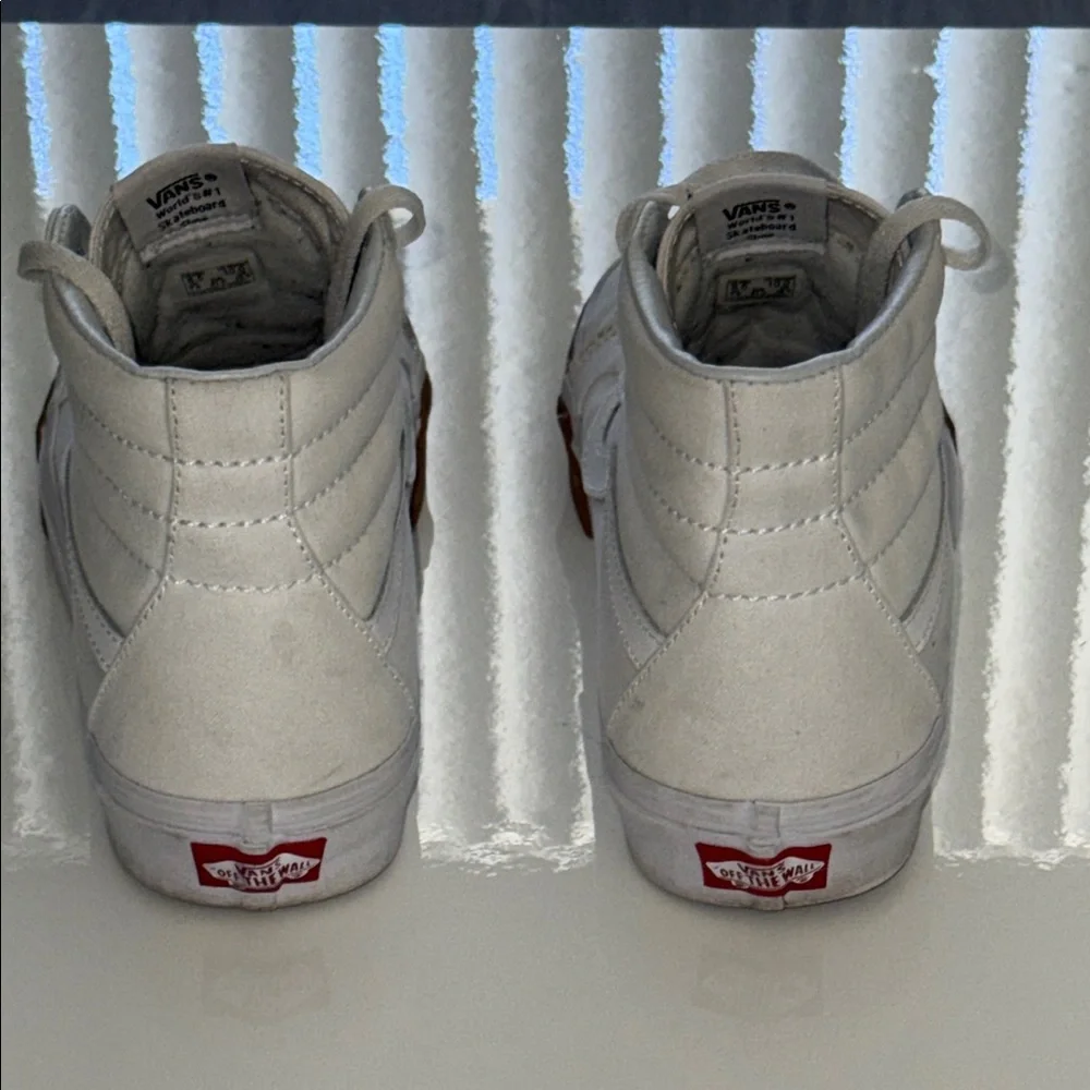 Vans Men's Sz 8.5 / W 10 White and Brown High-Top Sneakers